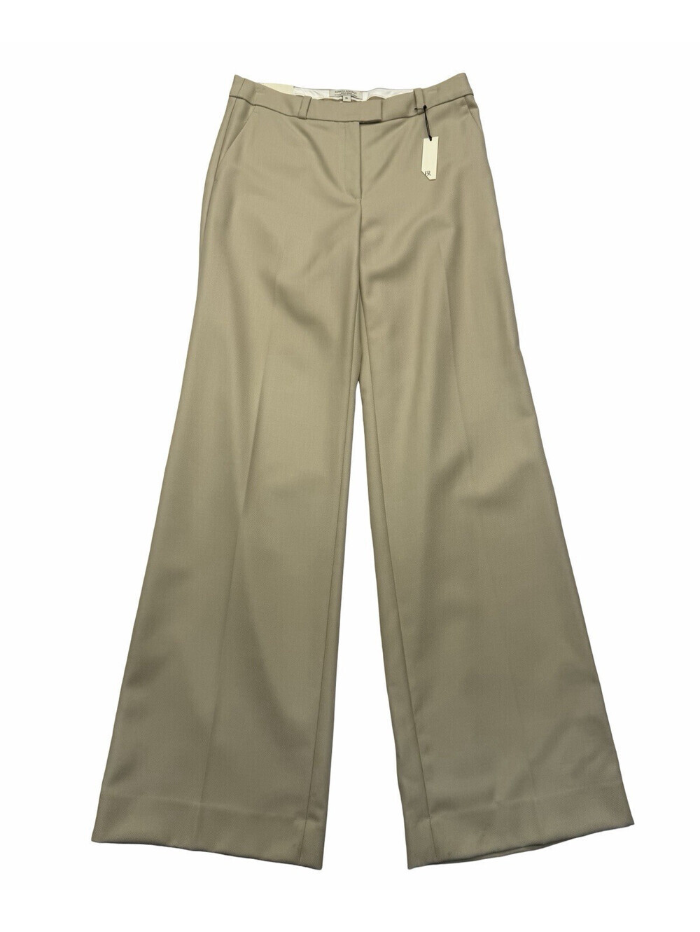 Banan Republic High Rise Wide Leg Wool Trousers Tan Size US 8 Long
